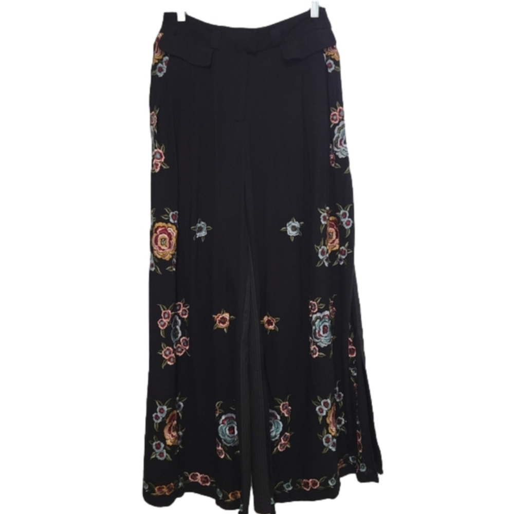 Free People Embroidered Wide Leg Trousers Sz 4, NEW - Picture 5 of 11